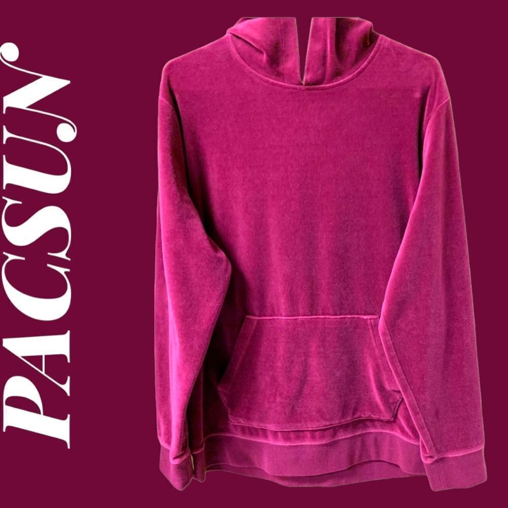 PACSUN women's maroon long sleeve hooded sweatshirt NEW Size large